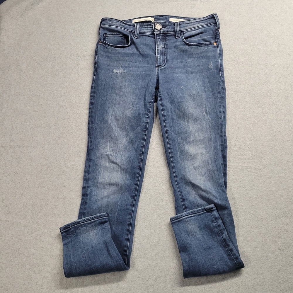 Pilcro and the Letterpress High-Rise Skinny Jeans Blue Medium Wash Denim Size 28